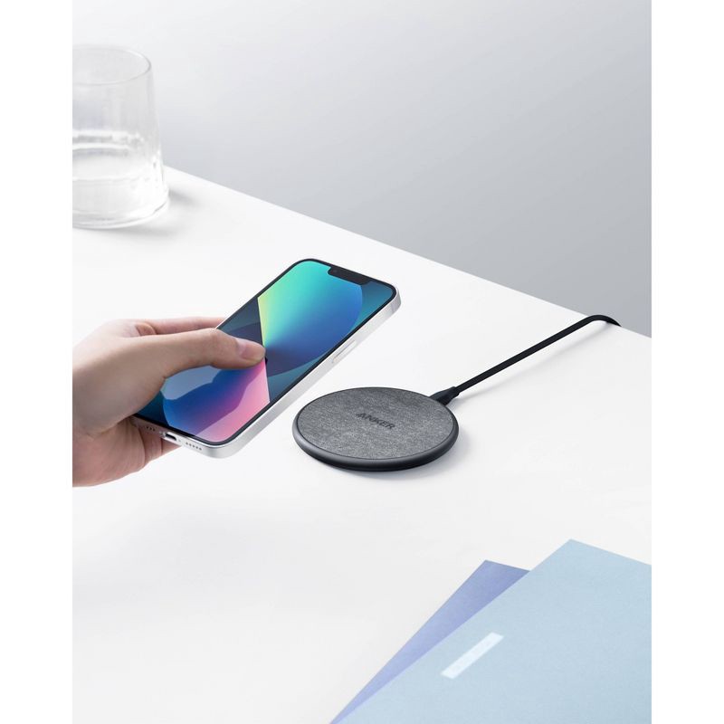 slide 3 of 4, Anker 10W Wireless Charging Pad with 4' Cable and 18W Wall Charger - Black: USB-C Connection, 1 ct
