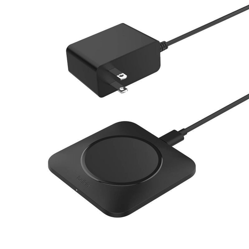 slide 2 of 8, Belkin BoostCharge Pro 15W Universal Easy Align Wireless Charging Pad: Compatible with iPhone 14/15, AirPods, Qi Devices, 1 ct