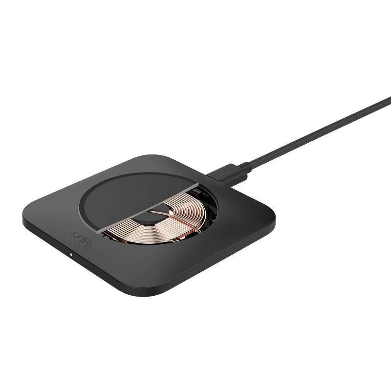 slide 5 of 8, Belkin BoostCharge Pro 15W Universal Easy Align Wireless Charging Pad: Compatible with iPhone 14/15, AirPods, Qi Devices, 1 ct