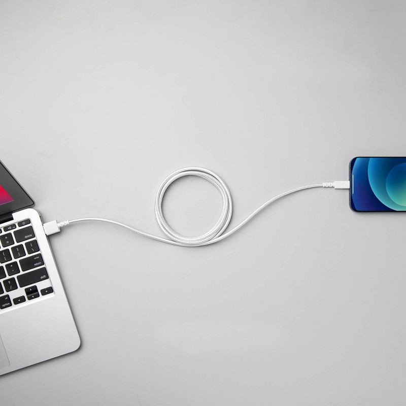 slide 3 of 3, Anker 6' Braided Lightning to USB-A Charging Cable - White: Apple Lightning Connector, 1 ct