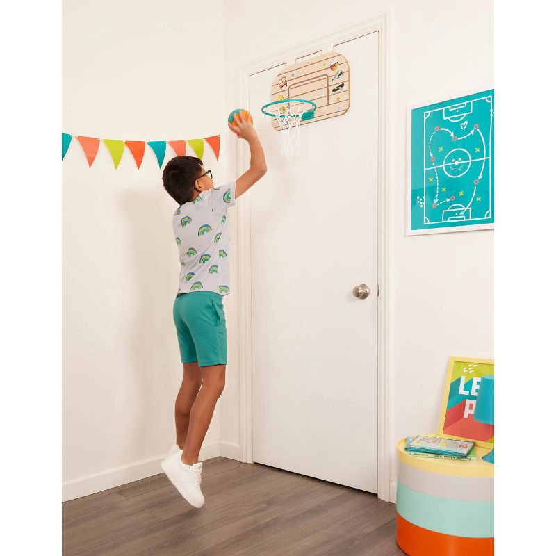 slide 2 of 8, B. toys B. sports Wooden Over-the-Door Basketball Hoop, 1 ct