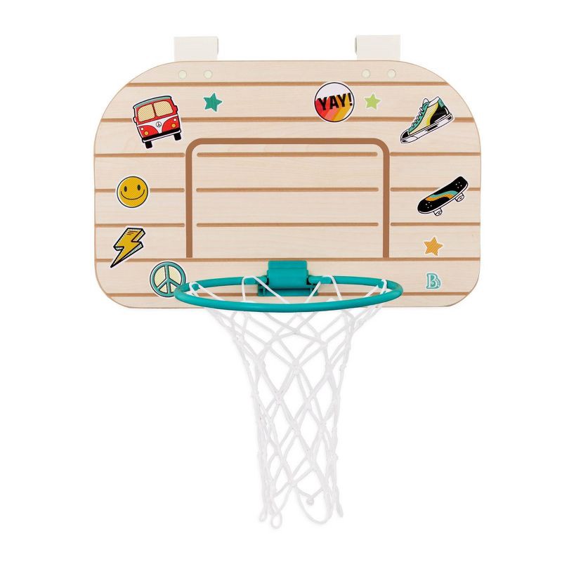 slide 4 of 8, B. toys B. sports Wooden Over-the-Door Basketball Hoop, 1 ct