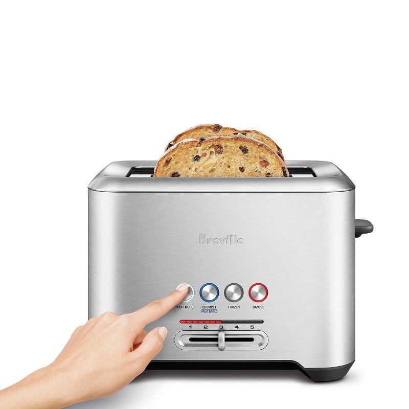 slide 3 of 5, Breville A Bit More 2 Slice Stainless Steel Toaster, 1 ct