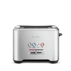 Breville A Bit More 2 Slice Stainless Steel Toaster: 1000W, Silver, Compact Design, 1-Year Warranty