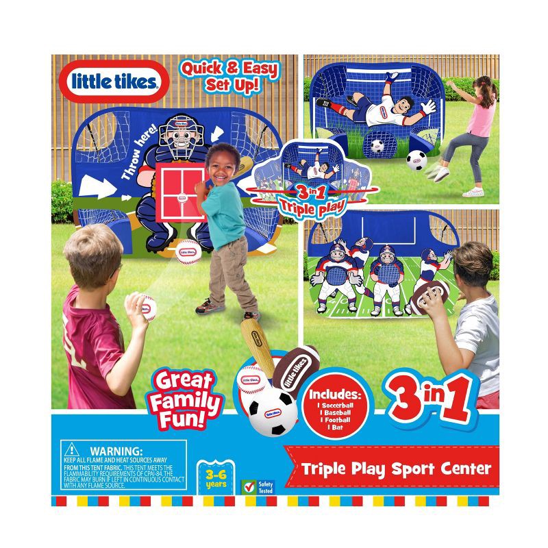 slide 1 of 6, Little Tikes 3-in-1 Triple Play Sports Center - 4pc, 4 ct