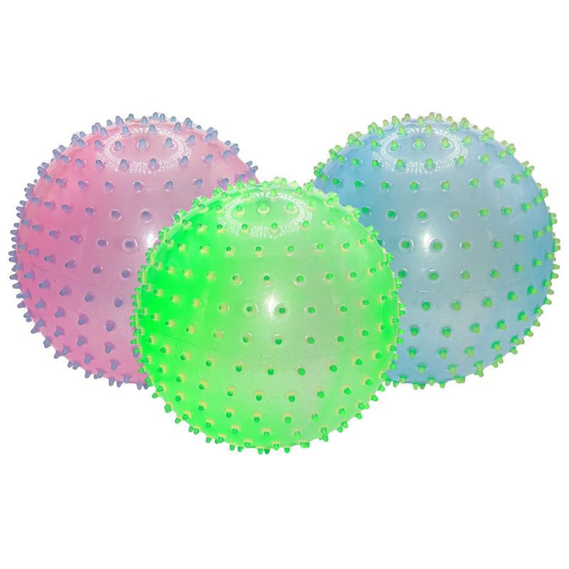 slide 1 of 3, Logan Sports 9" Mega Spike Glow in the Dark Ball: Toy for Kids 2-16, Rubber Material, 1 ct