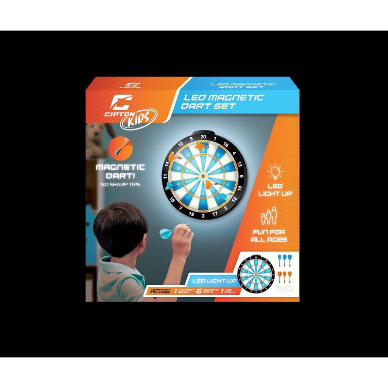 slide 4 of 4, CIPTON LED Magnetic Dartboard Set - 8pc, 8 ct