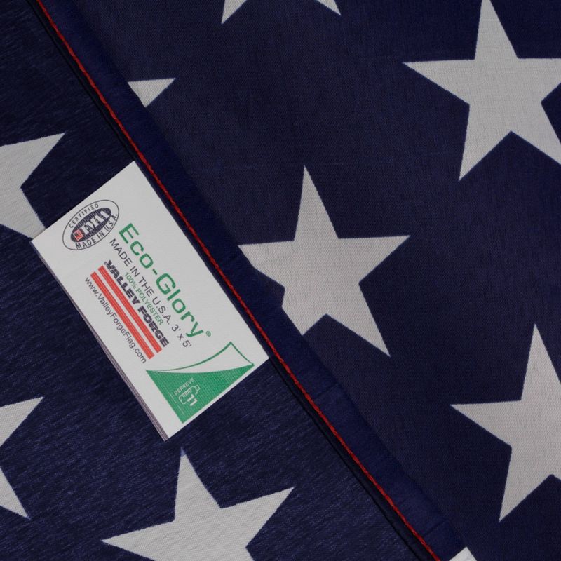 slide 3 of 4, Valley Forge Flag 3'x5' Repreve U.S. Flag Set with 6' Steel Flag Pole: Complete Mounting Kit, F.M.A.A. Certified, 1 ct