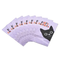 Carlton Cards 8ct Halloween Cat Greeting Card Black