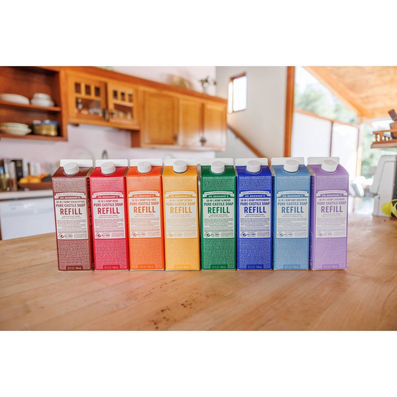 slide 12 of 13, Dr. Bronner's Pure Castile Liquid Soap Bodywash Refill Carton - Peppermint - 32 fl oz, 32 fl oz