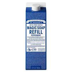 Dr. Bronner's Pure Castile Liquid Soap Bodywash Refill Carton - Peppermint - 32 fl oz