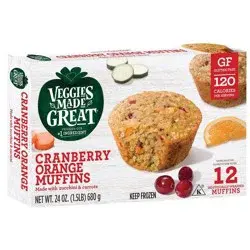 Veggies Made Great Frozen Gluten Free Cranberry Orange Muffins - 24oz/12ct