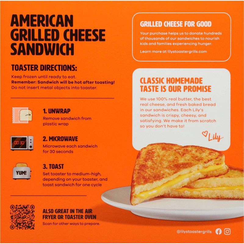slide 4 of 10, Lily's Toaster Grills Frozen American Cheese - 6.8oz, 6.8 oz