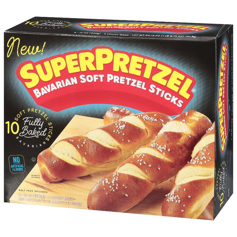 slide 3 of 4, SuperPretzel Frozen Bavarian Soft Pretzel Sticks - 24.75oz/10ct, 24.75 oz, 10 ct