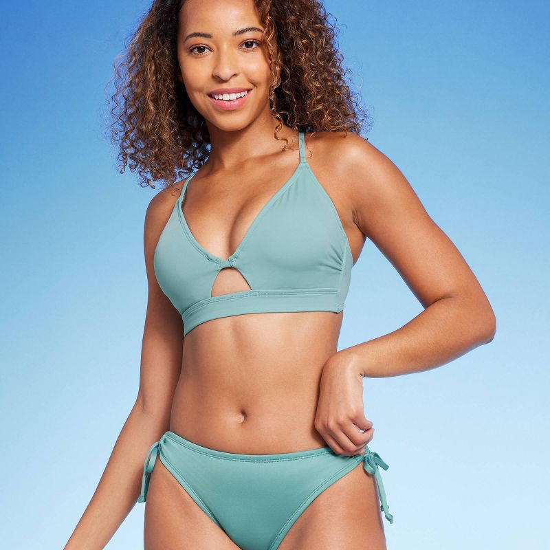 Women s Longline Keyhole Underwire Bikini Top Shade Shore Green 38DD 1 ct Shipt