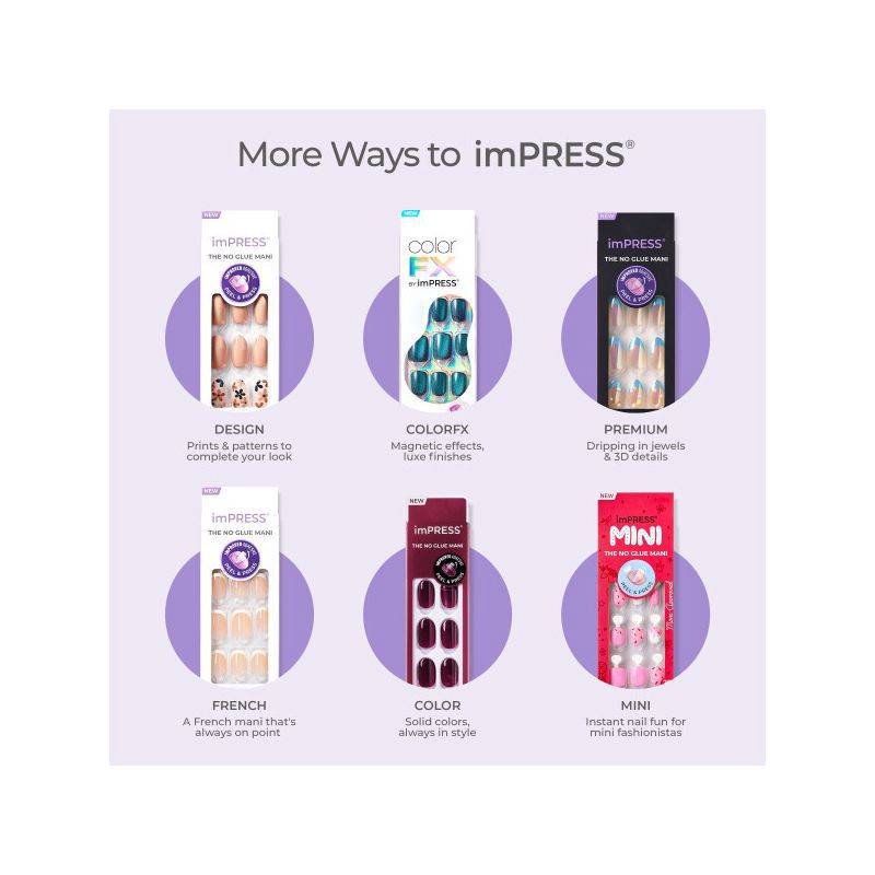 slide 9 of 11, imPRESS Press-On Manicure - Glimpse - 33ct, 33 ct