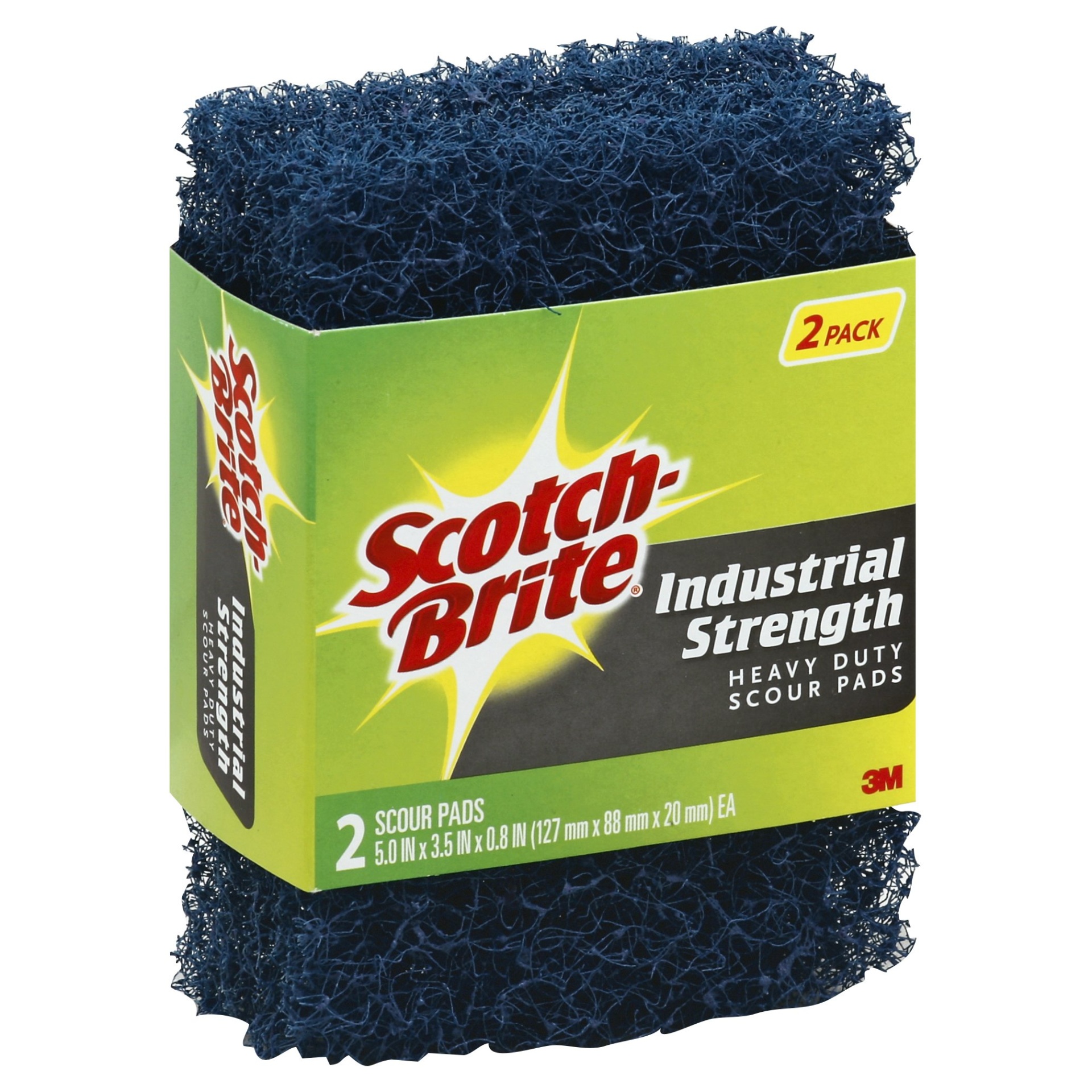 slide 1 of 1, Scotch-Brite Industrial Strength Heavy Duty Scour Pads Blue, 2 ct