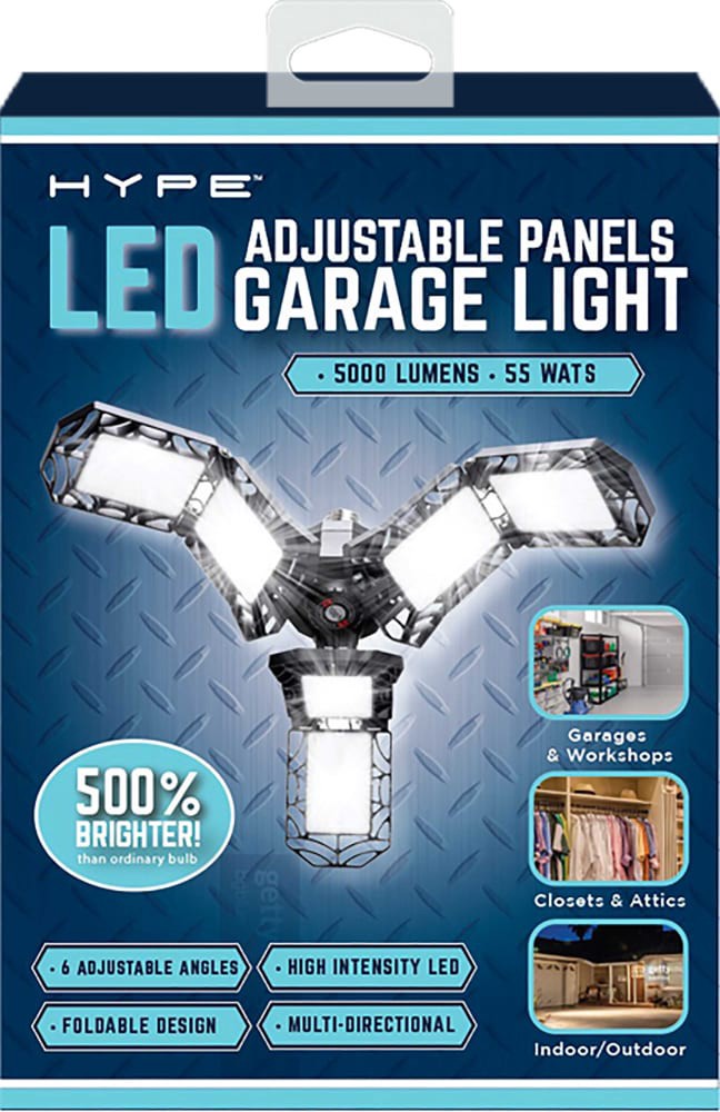 slide 2 of 2, Hype Led Adjustable Panels Garage Light, 1 ct