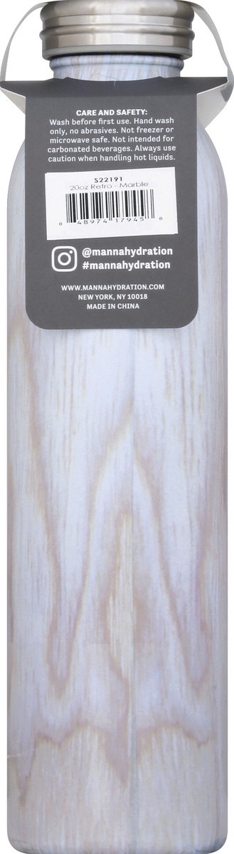 slide 2 of 6, Manna Organics Retro Stainless Steel Marble Water Bottle, 20 oz