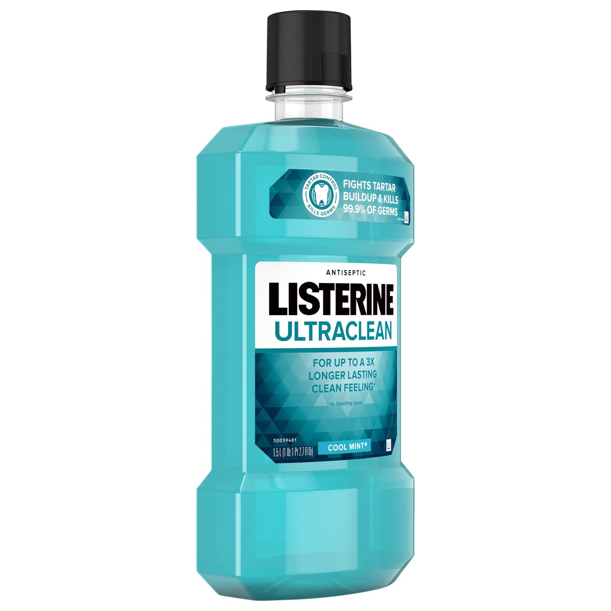 slide 2 of 7, Listerine Ultraclean Oral Care Antiseptic Mouthwash, Everfresh Technology to Help Fight Bad Breath, Gingivitis, Plaque & Tartar, ADA-Accepted Tartar Control Oral Rinse, Cool Mint, 1.5 L, 1.50 liter
