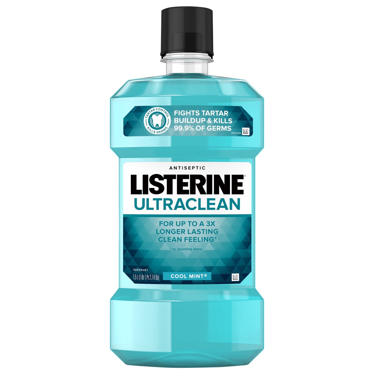 slide 1 of 7, Listerine Ultraclean Oral Care Antiseptic Mouthwash, Everfresh Technology to Help Fight Bad Breath, Gingivitis, Plaque & Tartar, ADA-Accepted Tartar Control Oral Rinse, Cool Mint, 1.5 L, 1.50 liter