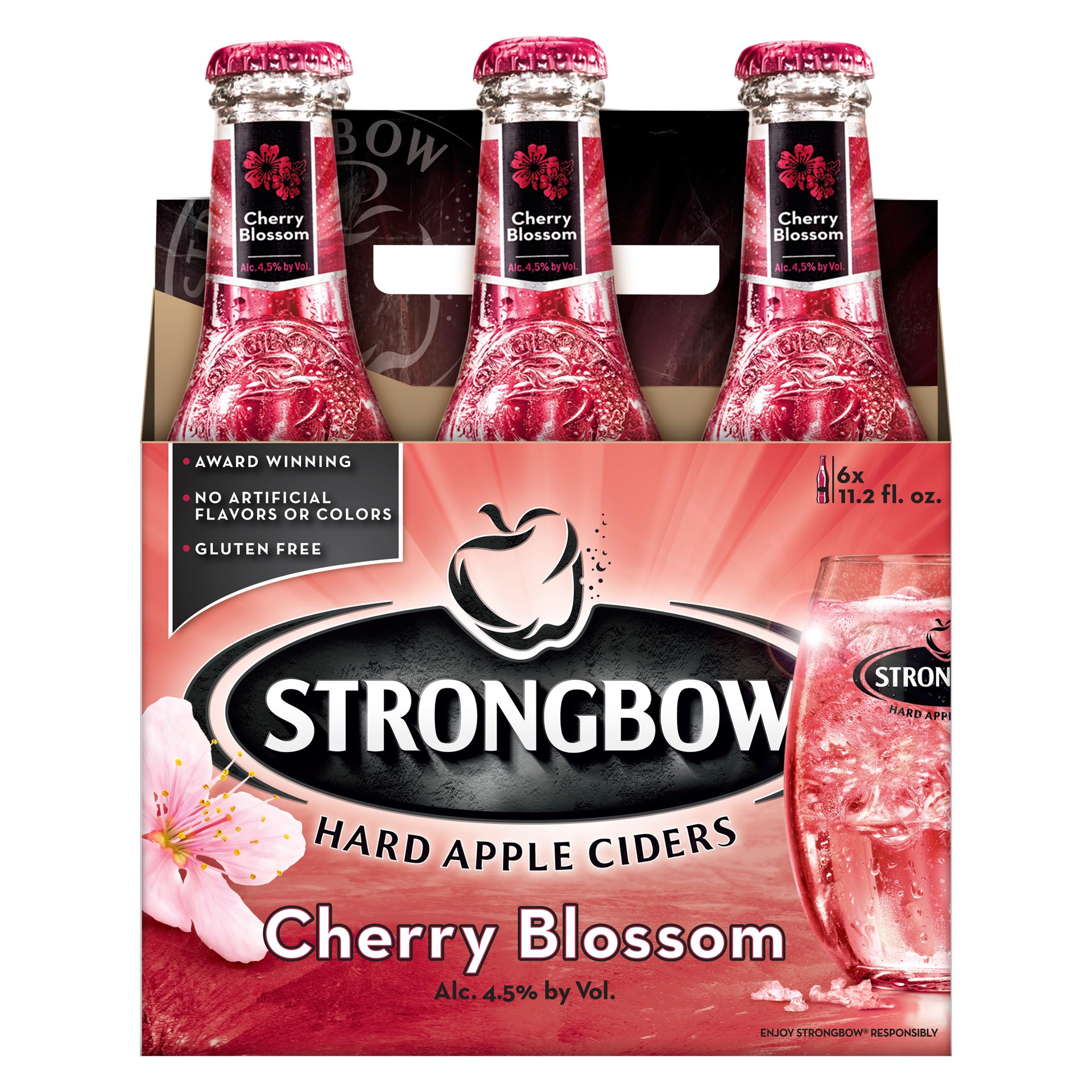 slide 1 of 4, Strongbow Cherry Blossom Hard Apple Cider, 6 ct; 12 oz