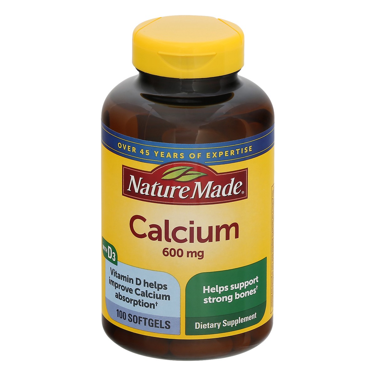 slide 1 of 26, Nature Made Calcium 600mg Softgels with Vitamin D3 for Bone Support - 100ct, 600mg, 100 ct