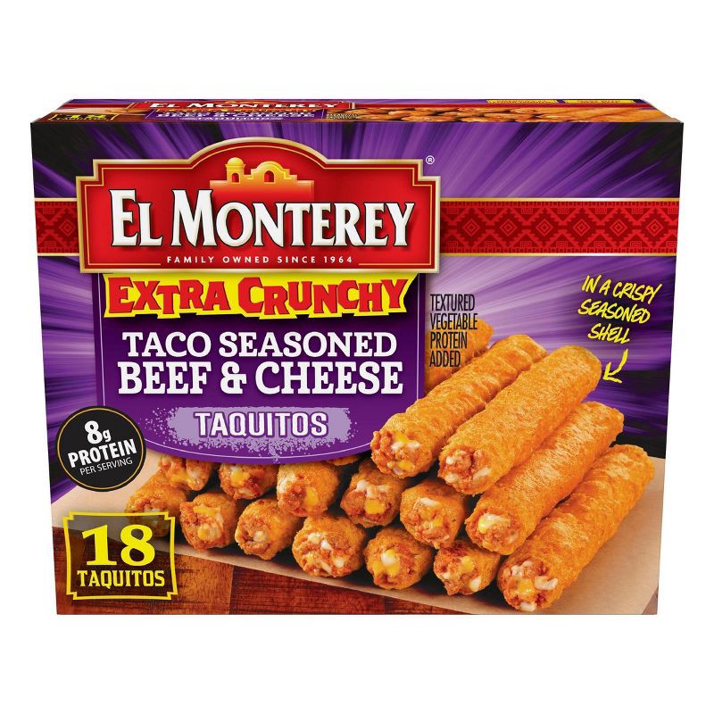 slide 2 of 5, El Monterey Frozen Taco Beef & Cheese Taquito - 20.7oz, 20.7 oz