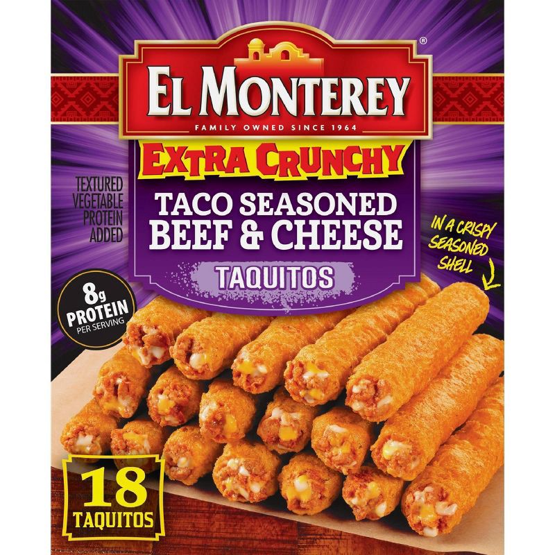 slide 1 of 5, El Monterey Frozen Taco Beef & Cheese Taquito - 20.7oz, 20.7 oz