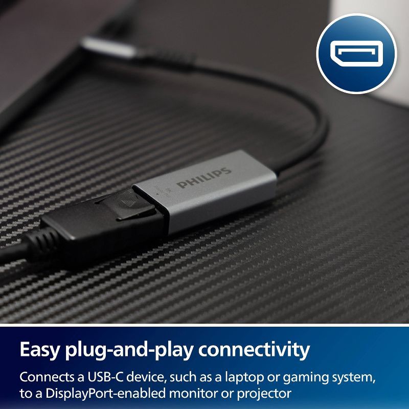 slide 2 of 7, Philips 8K USB-C to Display Port Adapter, 1 ct