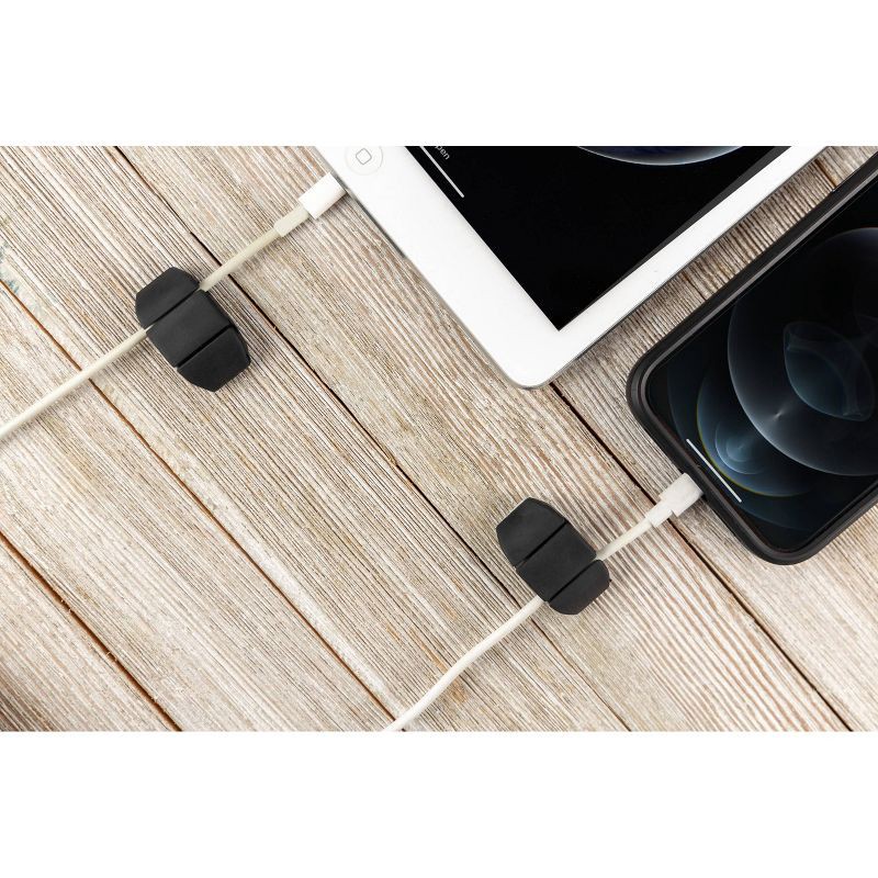 slide 2 of 8, Cordinate Dual Slot Cable Management Dots - 6 Pack - Black, 6 ct