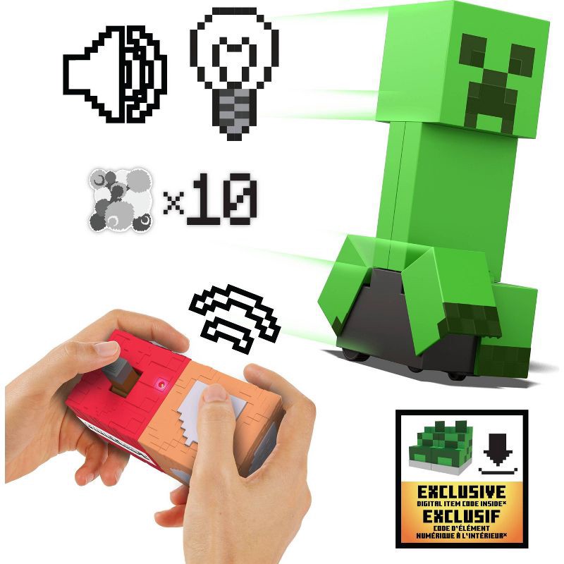 slide 6 of 7, Mattel Minecraft Exploding RC Creeper with Lights & Sounds with 10 Explosion Particles and DLC Code, 1 ct