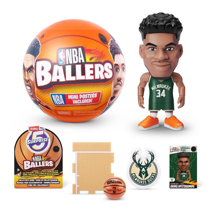 slide 1 of 7, 5 Surprise Mini Brands NBA Mystery Capsule Mini Figures, 1 ct