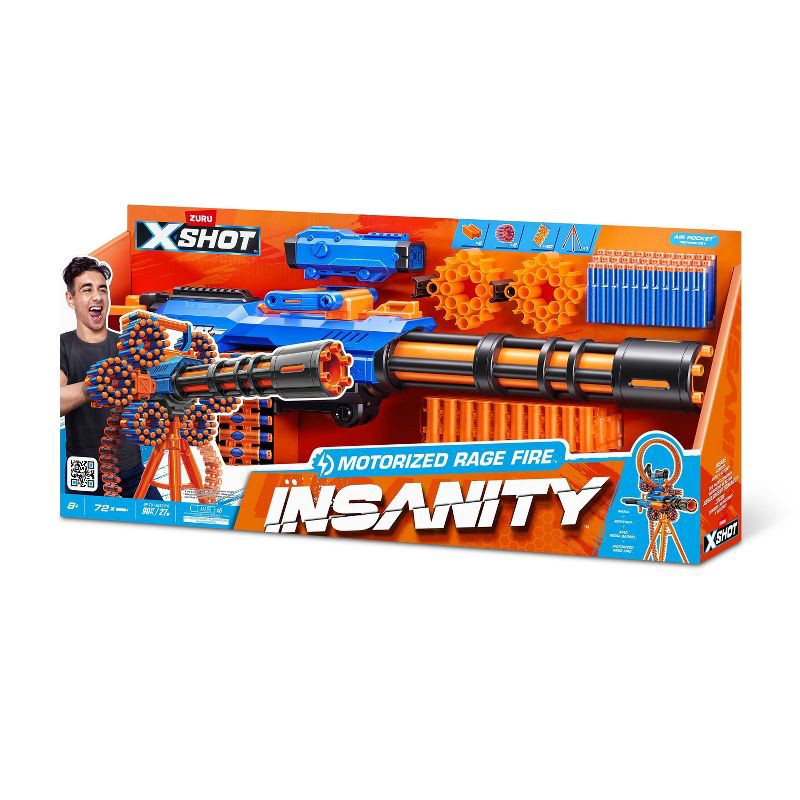 slide 2 of 12, XSHOT Insanity Motorized Rage Fire Toy Dart Blaster by ZURU, 1 ct