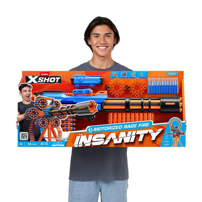 slide 8 of 12, XSHOT Insanity Motorized Rage Fire Toy Dart Blaster by ZURU, 1 ct