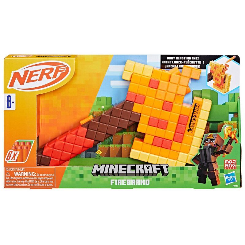slide 3 of 9, NERF Minecraft Firebrand Axe, 1 ct