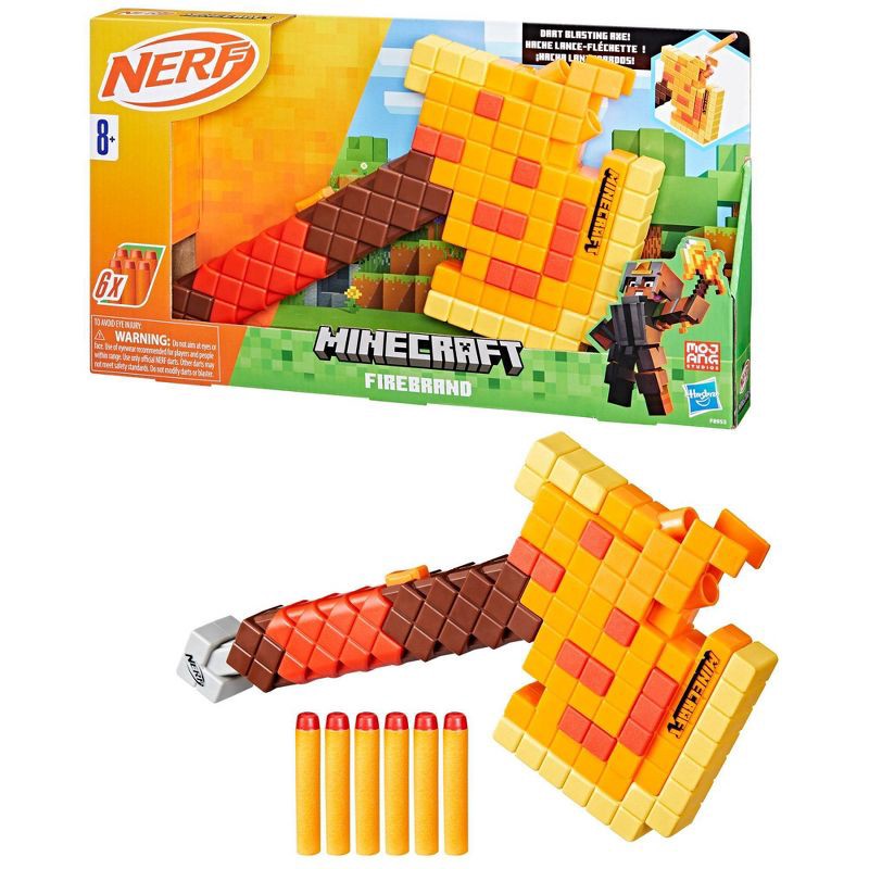slide 1 of 9, NERF Minecraft Firebrand Axe, 1 ct
