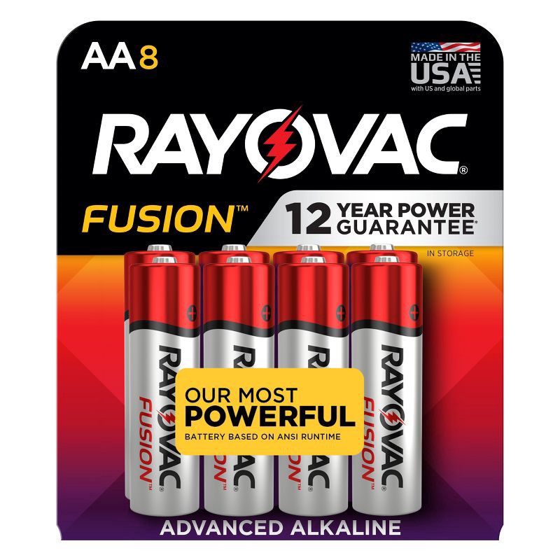 slide 1 of 6, Rayovac Fusion 8pk AA Batteries – Alkaline Battery: Household Single-Use 1.5V, 8 ct