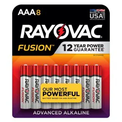 Rayovac Fusion 8pk AAA Batteries – Alkaline Battery: Single-Use, 1.5V, 8 Count