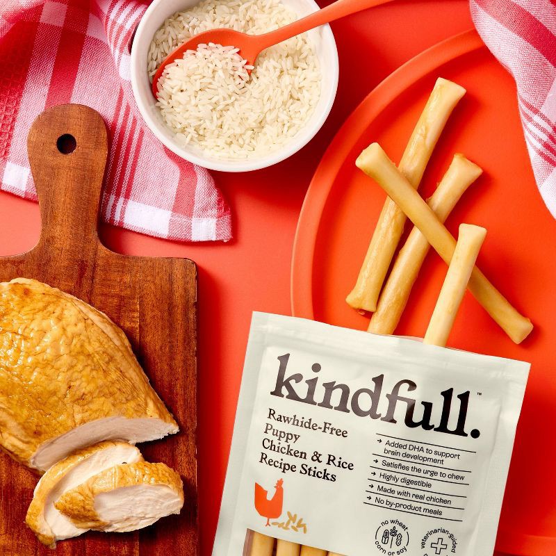 slide 2 of 7, Rawhide-Free Chicken and Rice Puppy Treat Sticks - 3.5oz/10ct - Kindfull™, 10 ct; 3.5 oz