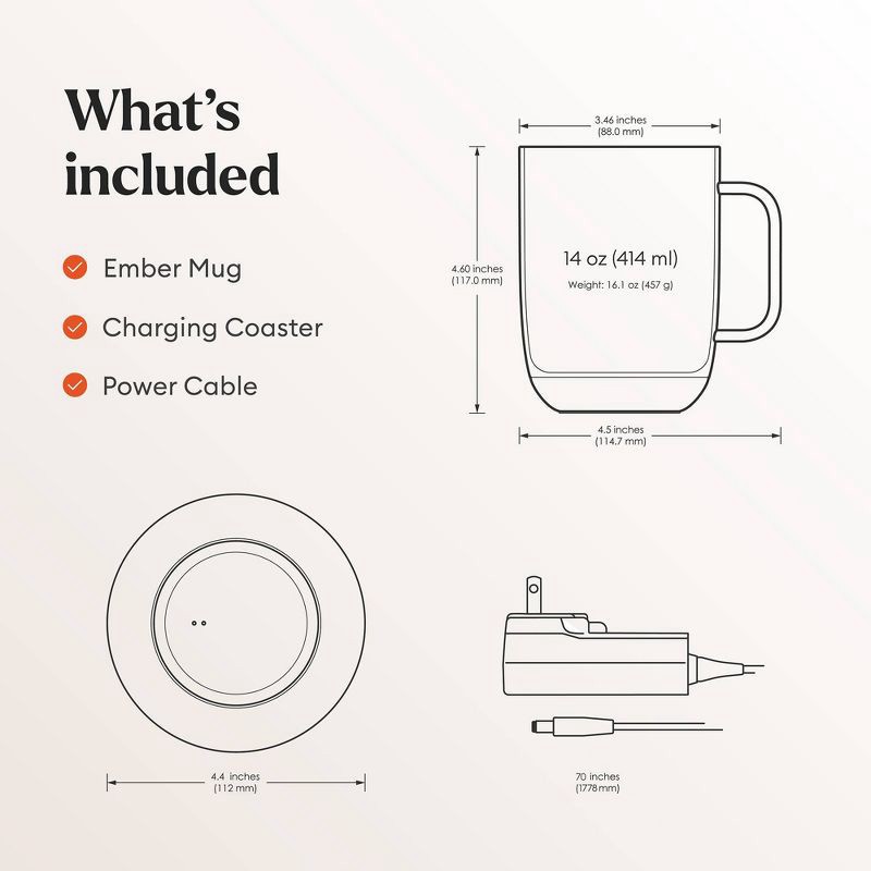 slide 8 of 15, Ember 14oz Mug 2 Temperature Control Smart Mug Sandstone, 14 oz