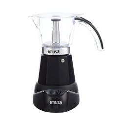 IMUSA Aluminum Espresso Maker Black: Electric Coffee Machine, 1.5L Capacity, Hand Wash, 480W, Ground & Whole Beans