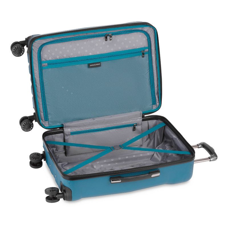 slide 11 of 11, SWISSGEAR Cascade Hardside Medium Checked Suitcase - Teal: 8-Wheel, Adjustable Handle, 1 ct