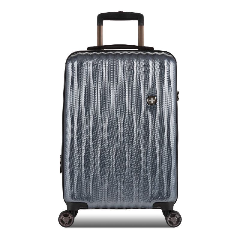 slide 3 of 13, SWISSGEAR Energie Hardside Carry On Spinner Suitcase - Iron Gray: Telescoping Handle, Tear-Resistant, 1 ct