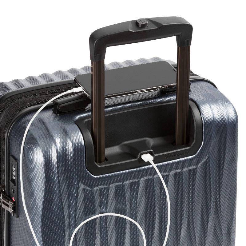 slide 11 of 13, SWISSGEAR Energie Hardside Carry On Spinner Suitcase - Iron Gray: Telescoping Handle, Tear-Resistant, 1 ct