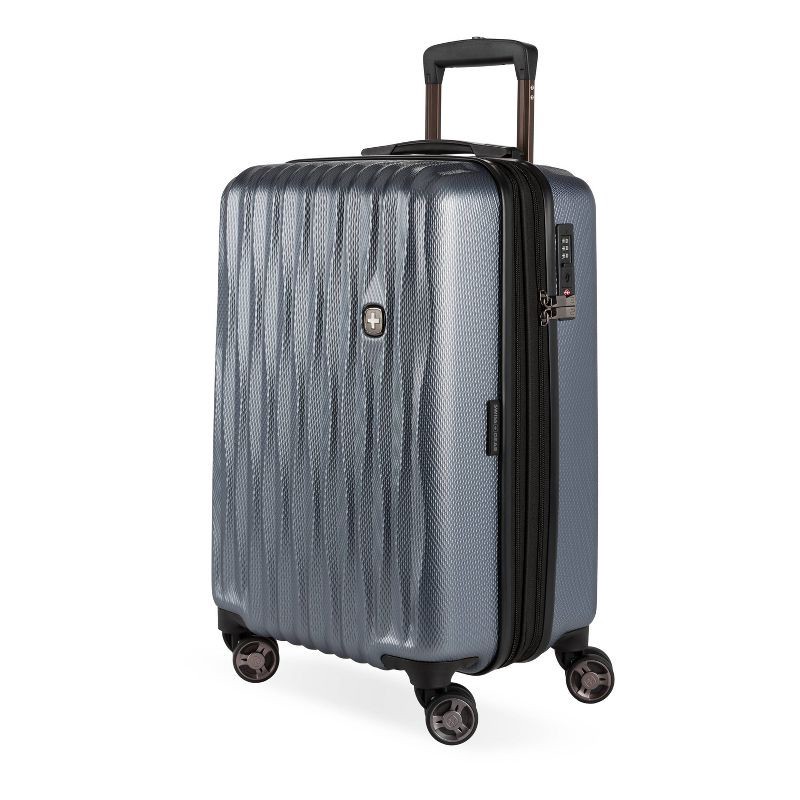 slide 1 of 13, SWISSGEAR Energie Hardside Carry On Spinner Suitcase - Iron Gray: Telescoping Handle, Tear-Resistant, 1 ct