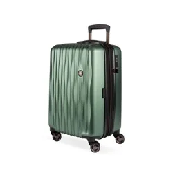 SWISSGEAR Energie Hardside Carry On Spinner Suitcase - Verdun Green: Structured Luggage, 8 Spinner Wheels