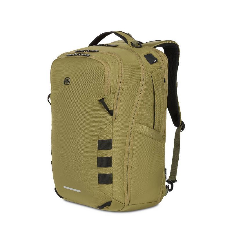 slide 2 of 12, SWISSGEAR 45L Travel Backpack with RFID Blocking Pocket - Olive Branch: Polyester, Fits 17" Laptop, 45 liter