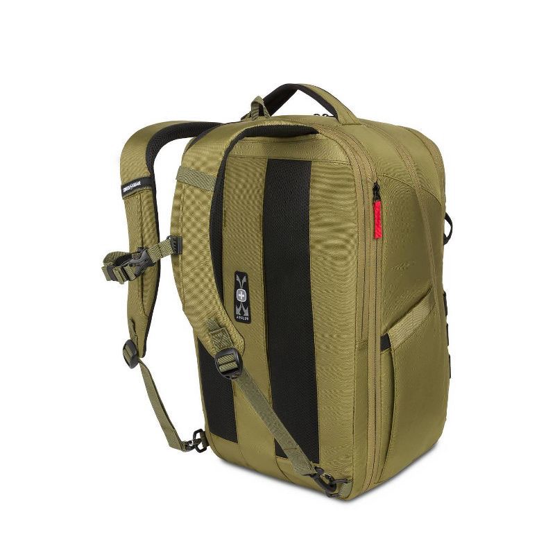 slide 3 of 12, SWISSGEAR 45L Travel Backpack with RFID Blocking Pocket - Olive Branch: Polyester, Fits 17" Laptop, 45 liter
