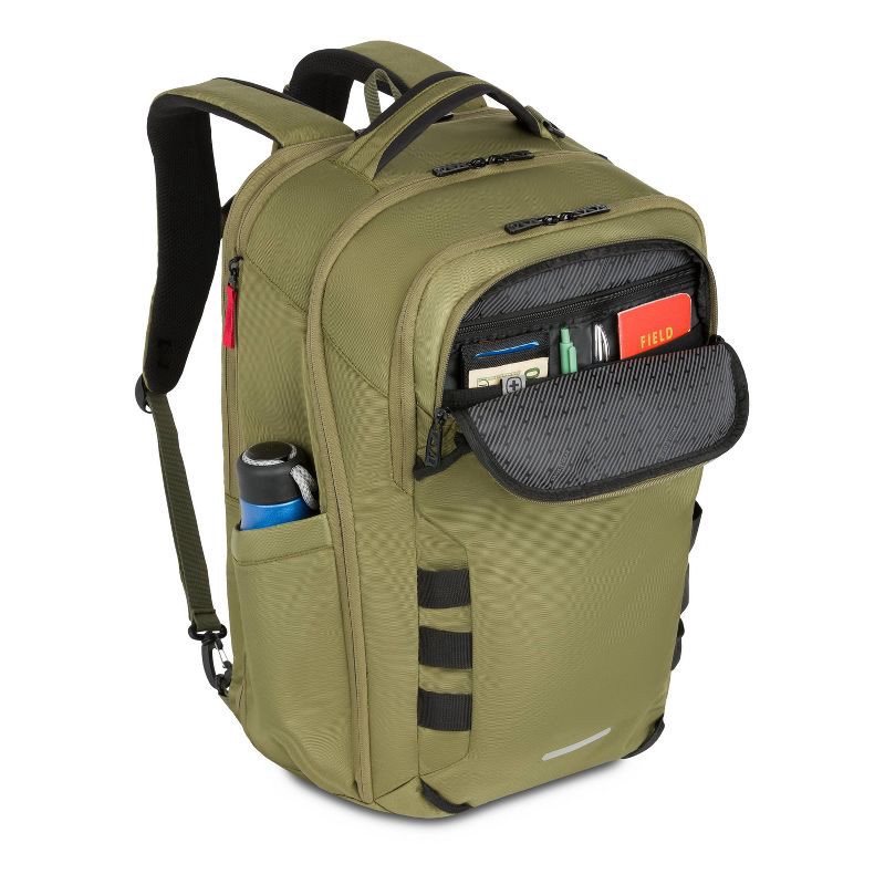 slide 15 of 21, SwissGear 45L Travel Backpack with RFID Blocking Pocket - Olive Branch, 45 liter